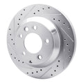 R1 Concepts Brake Rotor Drilled and Slotted Silver Fits Audi Q7