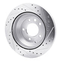 R1 Concepts Brake Rotor Drilled and Slotted Silver Fits Audi Q7