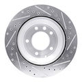 R1 Concepts Brake Rotor Drilled and Slotted Silver Fits Audi Q7
