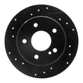 R1 94-98 Mercedes-Benz C280 Rear Left Drilled & Slotted Black Brake Rotor
