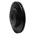 R1 07-18 Jeep Wrangler Front Right Drilled & Slotted Black Brake Rotor
