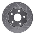 R1 07-18 Jeep Wrangler Front Right Drilled & Slotted Black Brake Rotor