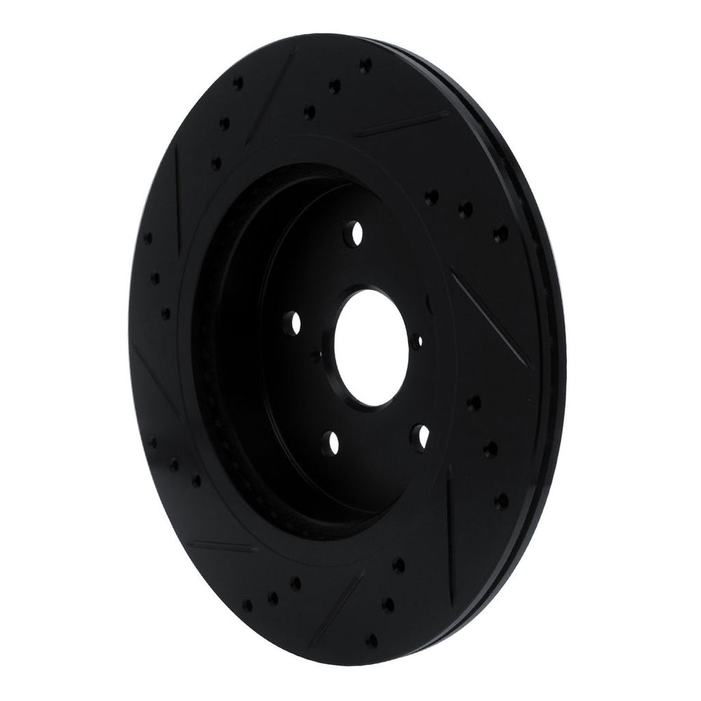 R1 15-25 Subaru Outback Rear Right Drilled & Slotted Black Brake Rotor
