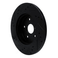 R1 15-25 Subaru Outback Rear Right Drilled & Slotted Black Brake Rotor