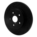 R1 15-25 Subaru Outback Rear Left Drilled & Slotted Black Brake Rotor