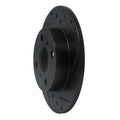 R1 85-86 Toyota MR2 Rear Right Drilled & Slotted Black Brake Rotor