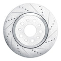 R1 Concepts Brake Rotor Drilled and Slotted Silver Fits Maserati Ghibli