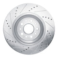 R1 Concepts Brake Rotor Drilled and Slotted Silver Fits Maserati Ghibli