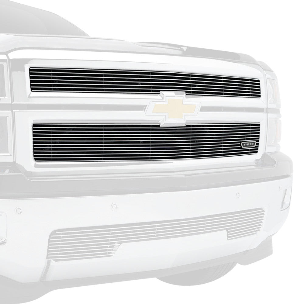 ~(6 lbs. 55X6X6)~ 2014-2015 Silverado 1500 Z71 Billet Grille Polished 2 Pc Overlay - PN #21120