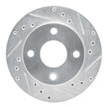 R1 Concepts Brake Rotor Drilled and Slotted Silver Fits Ford Escort