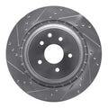 R1 09-20 Nissan 370Z Rear Left Drilled & Slotted Silver Brake Rotor