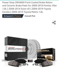 Power Stop 09-10 Pontiac Vibe Front Z17 Evolution Geomet Coated Brake Kit