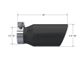 MBRP Universal Tip 4.5in OD / 3.2in Inlet / 10in Length / Angled Cut Rolled End - Black