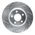R1 09-23 Dodge Challenger Front Left Drilled & Slotted Silver Brake Rotor