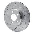 R1 09-23 Dodge Challenger Front Left Drilled & Slotted Silver Brake Rotor