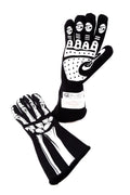 Single Layer White Skeleton Gloves X-Small