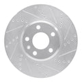 R1 Concepts Brake Rotor Drilled and Slotted Silver Fits Audi A4