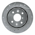R1 Concepts Brake Rotor Drilled and Slotted Silver Fits Kia Sephia