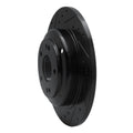 R1 10-16 Hyundai Genesis Coupe Rear Left Drilled & Slotted Black Brake Rotor
