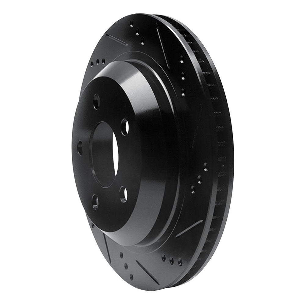 R1 98-02 Chevrolet Camaro Rear Right Drilled & Slotted Black Brake Rotor