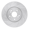 R1 2013-2025 Acura ADX Front Left Drilled & Slotted Silver Brake Rotor