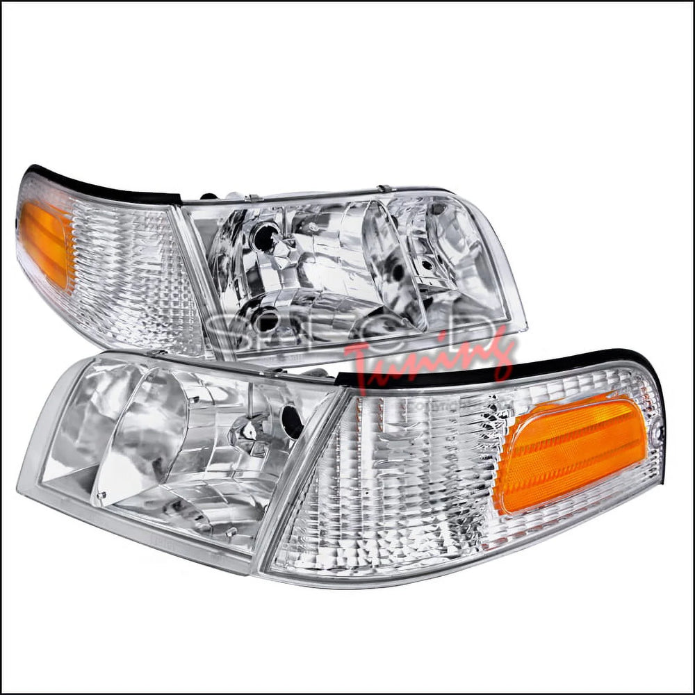 CHROME EURO HEADLIGHT WITH CORNER