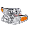 CHROME EURO HEADLIGHT WITH CORNER