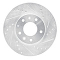 R1 03-05 Mazda 6 Front Right Drilled & Slotted Silver Brake Rotor