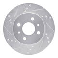 R1 91-02 Saturn SC Front Left Drilled & Slotted Silver Brake Rotor