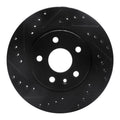 R1 11-23 Chevrolet Bolt EUV Front Right Drilled & Slotted Black Brake Rotor