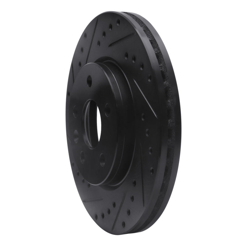 R1 11-23 Chevrolet Bolt EUV Front Right Drilled & Slotted Black Brake Rotor