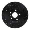 R1 11-23 Chevrolet Bolt EUV Front Right Drilled & Slotted Black Brake Rotor