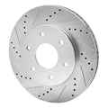R1 Concepts Brake Rotor Drilled and Slotted Silver Fits Infiniti QX56