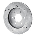 R1 Concepts Brake Rotor Drilled and Slotted Silver Fits Infiniti QX56
