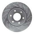 R1 Concepts Brake Rotor Drilled and Slotted Silver Fits Infiniti QX56