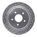 R1 97-13 Cadillac XLR Rear Left Drilled & Slotted Silver Brake Rotor