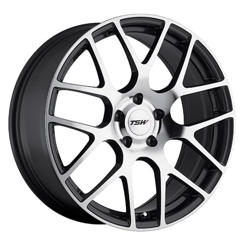 ~(26 lbs. 21X21X10)~ TSW NURBURGRING 19x8.0 5/100 ET45 CB72.1 GUNMETAL W/MIRROR CUT FACE