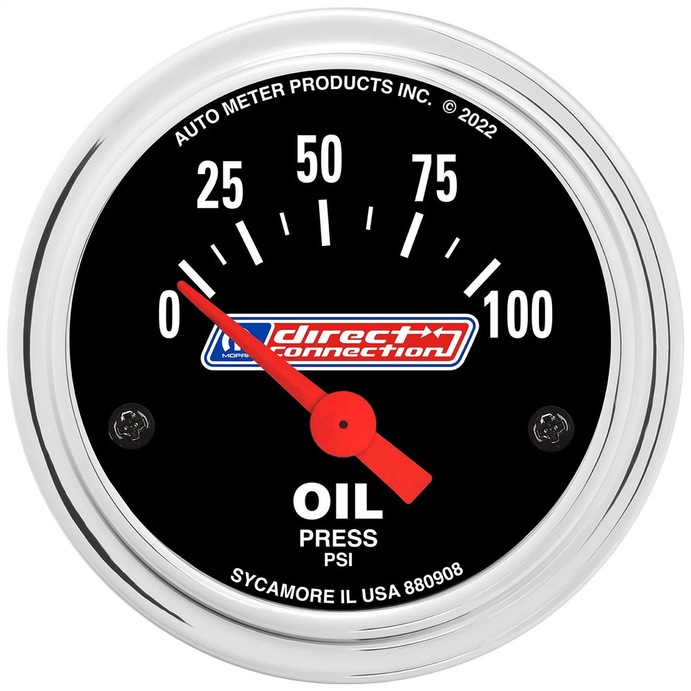 GAUGE OIL PRESS 21/16IN 0100 PSI ELEC MOPAR DIRECT CONNECTION