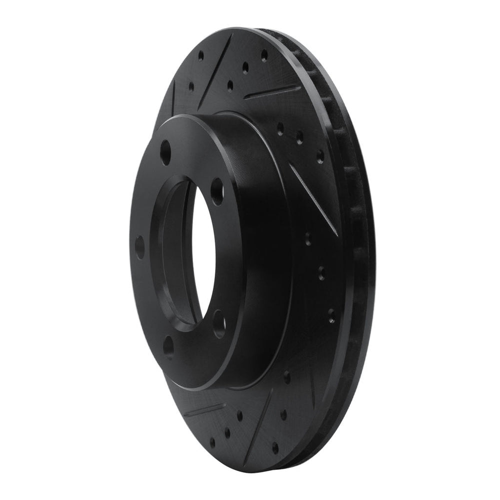 R1 76-86 Jeep Scrambler Front Left Drilled & Slotted Black Brake Rotor