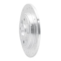 R1 86-89 Acura Integra Rear Left Drilled & Slotted Silver Brake Rotor