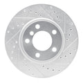 R1 Concepts Brake Rotor Drilled and Slotted Silver Fits Mini Cooper