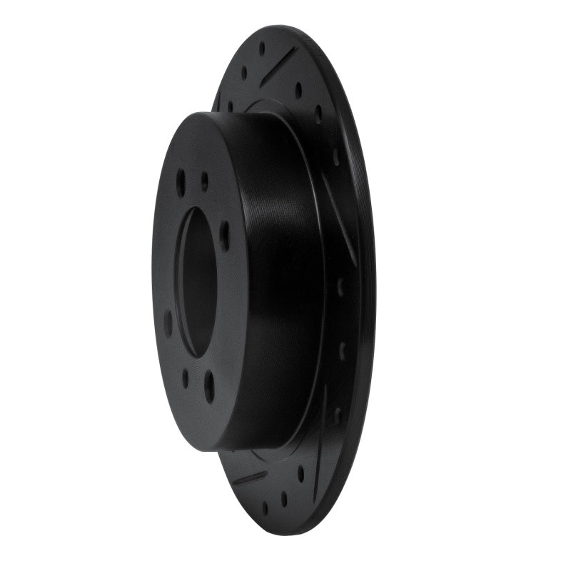 R1 91-06 Nissan NX Rear Left Drilled & Slotted Black Brake Rotor