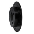 R1 91-06 Nissan NX Rear Left Drilled & Slotted Black Brake Rotor