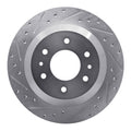 DFC 02-09 Buick Rainier Rear Left Drilled & Slotted Silver Brake Rotor