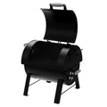 PORTABLE TABLETOP CHARCOAL GRILL AND SIDE FIREBOX