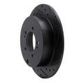 R1 07-15 Mitsubishi Lancer Rear Right Drilled & Slotted Black Brake Rotor