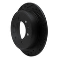 R1 06-10 Hummer H3T Rear Left Drilled & Slotted Black Brake Rotor