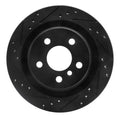 R1 16-26 BMW 228I Gran Coupe Rear Left Drilled & Slotted Black Brake Rotor