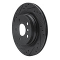 R1 16-26 BMW 228I Gran Coupe Rear Left Drilled & Slotted Black Brake Rotor
