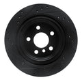 R1 16-26 BMW 228I Gran Coupe Rear Right Drilled & Slotted Black Brake Rotor